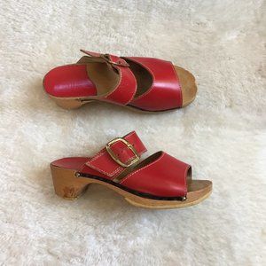 Dr. Scholl's Red Strappy Clogs